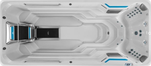 E700 Fitness SwimSpa mit großem Trainingsbecken, Swim-Machine Gegenströmung und integrierter Hydromassage-Zone – HotSpring