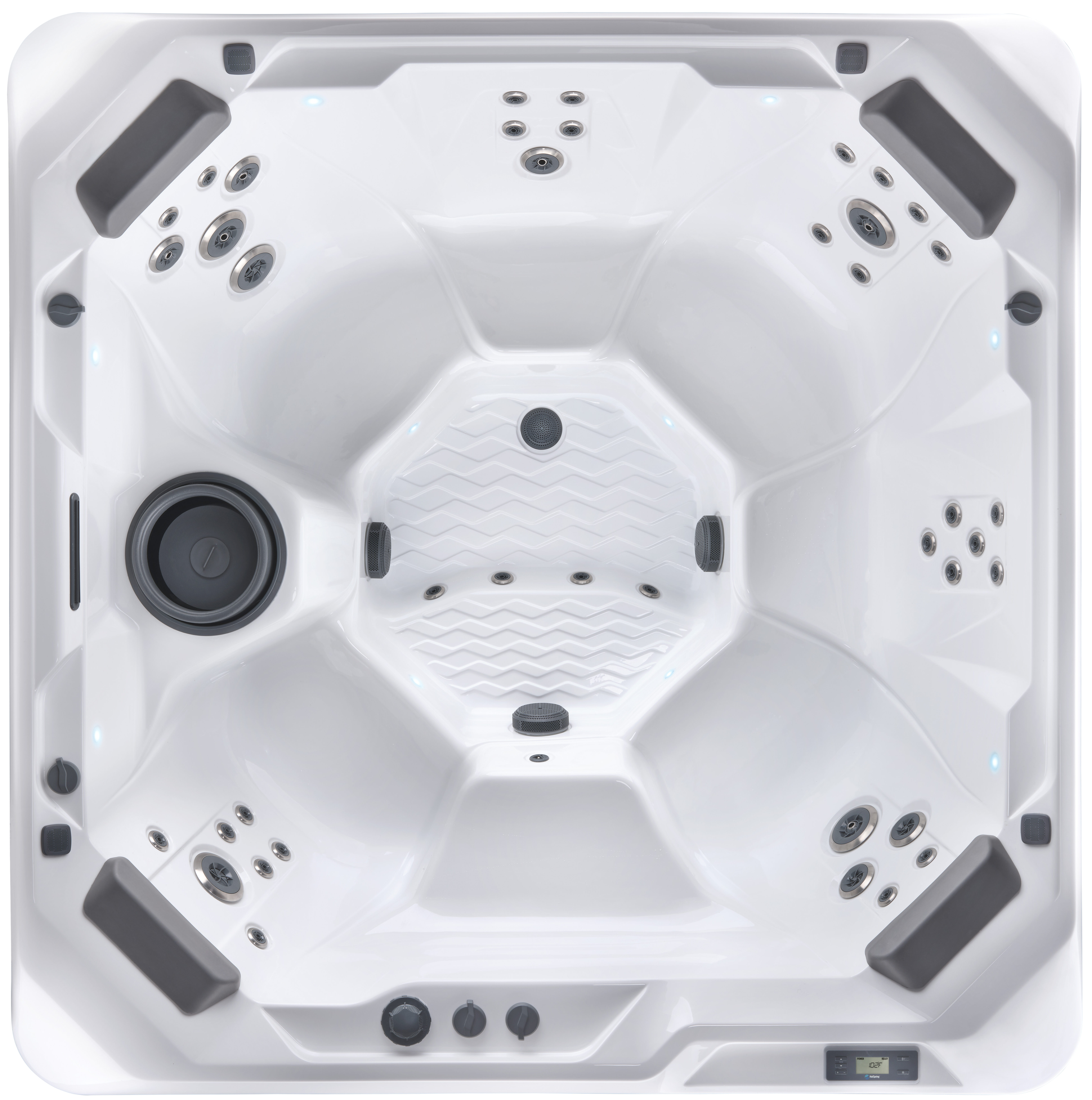 Hot Spot Rhythm Whirlpool mit kraftvoller Hydromassage, LED-Beleuchtung und großzügigem Platzangebot – HotSpring