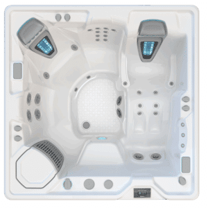 HotSpring Aria Highlife Whirlpool – Draufsicht mit ergonomischen Sitzen, Jet-Düsen & modernem Design.