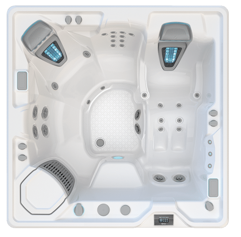HotSpring Aria Highlife Whirlpool – Draufsicht mit ergonomischen Sitzen, Jet-Düsen & modernem Design.