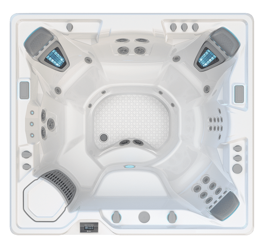 HotSpring Highlife Grandee – modernes Premium-Whirlpool-Design mit ergonomischen Sitzen und energieeffizienter Ausstattung.