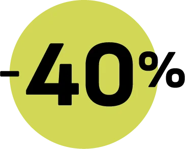 Rabattbadge: bis zu minus 40 Prozent